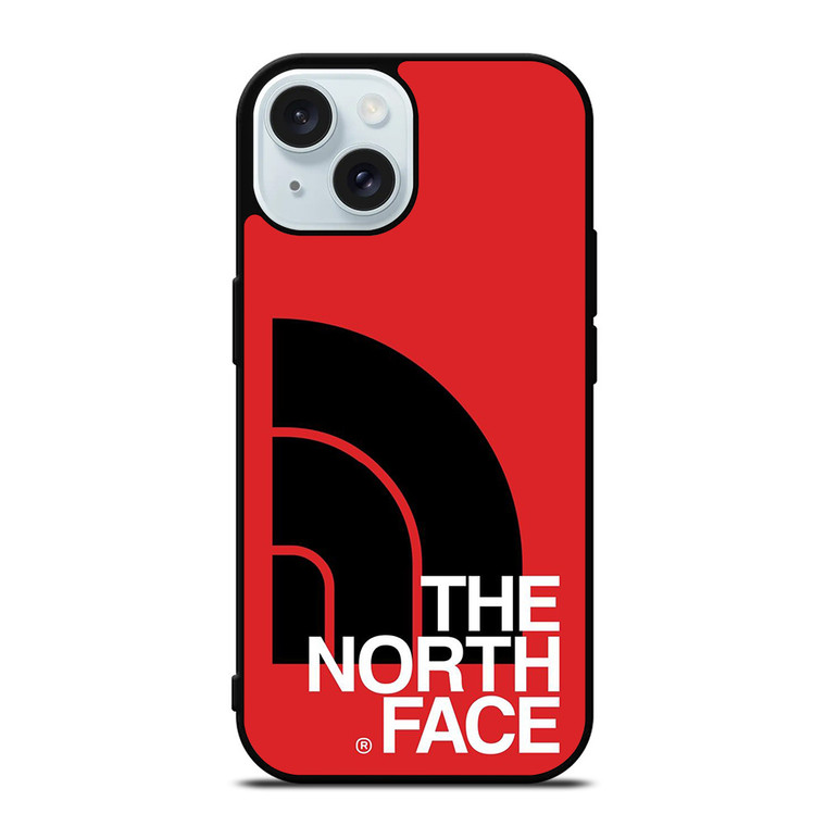 THE NORTH FACE LOGO BLACK RED iPhone 15  Case Cover
