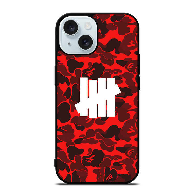 UNDEFEATED BAPE CAMO RED iPhone 15  Case Cover
