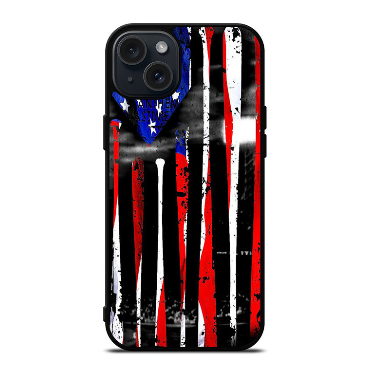 AMERICAN FLAG BASEBALL FIELD iPhone 15 Plus Case AMERICAN FLAG BASEBALL FIELD iPhone 15 Plus Case