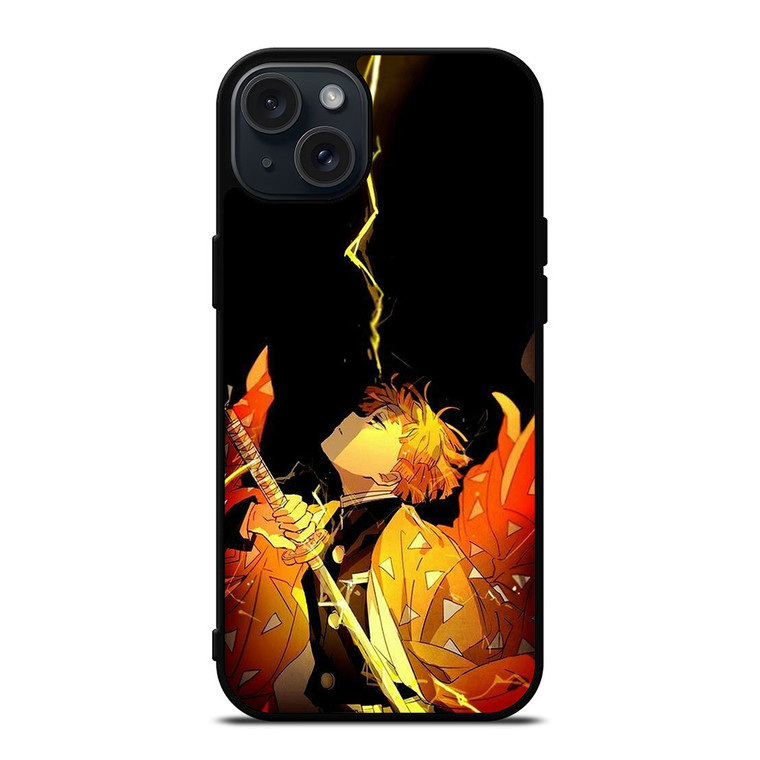 ANIME DEMON HUNTERKIMETSU NO YAIBA SHUIGETSU YELLOW THUNDER iPhone 15 Plus Case