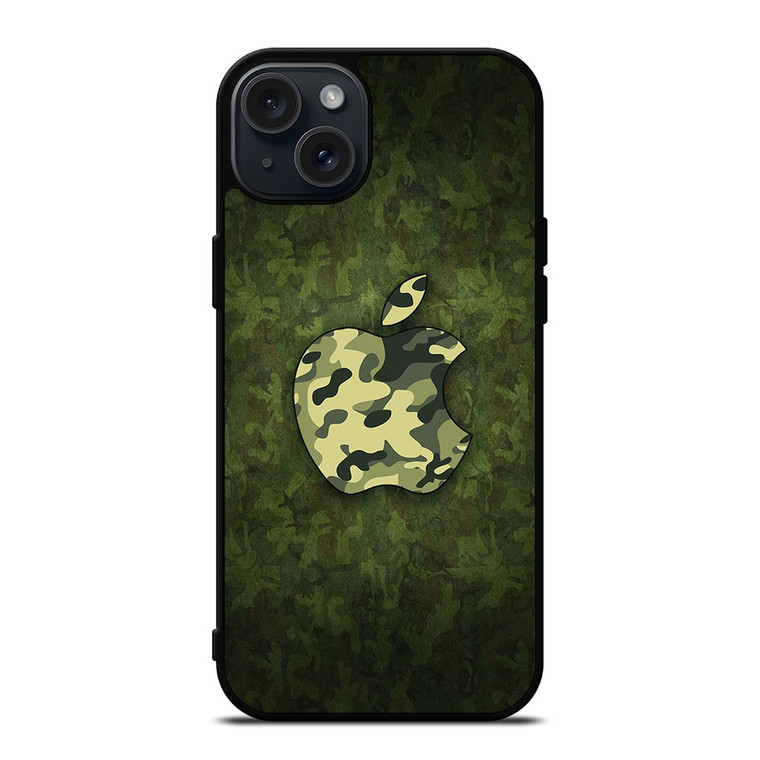 APPLE LOGO CAMO GREEN iPhone 15 Plus Case