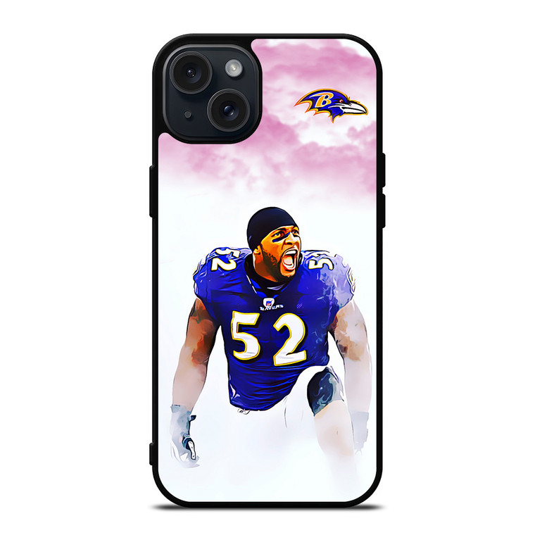 BALTIMORE RAVENS RAY LEWIS 52 iPhone 15 Plus Case BALTIMORE RAVENS RAY LEWIS 52 iPhone 15 Plus Case