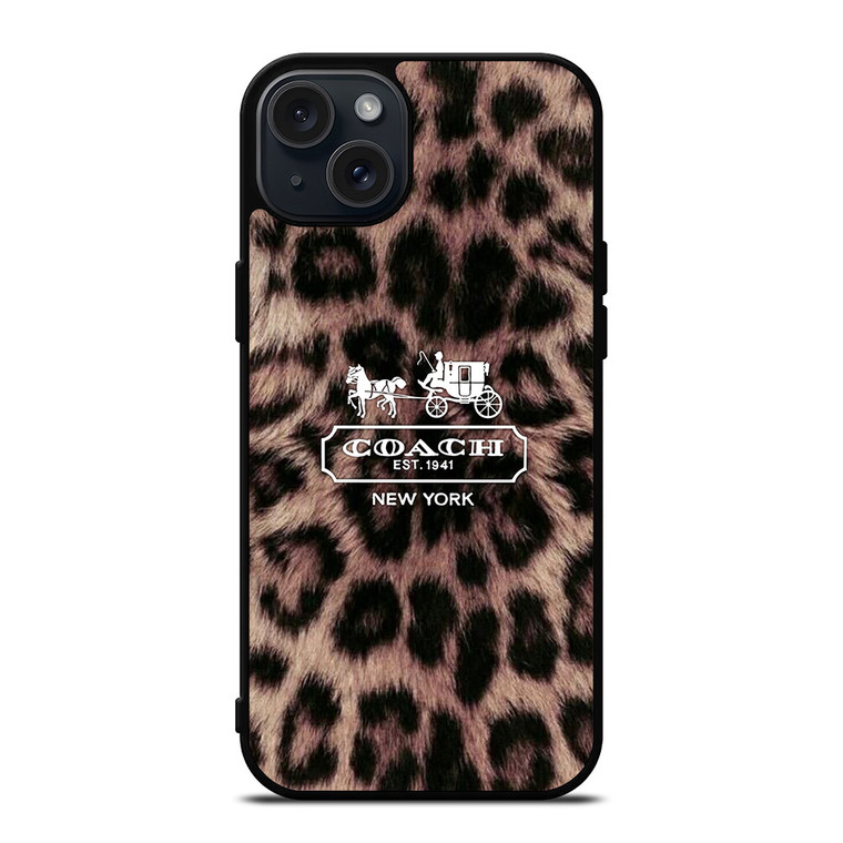 COACH NEW YORK LEOPARD iPhone 15 Plus Case
