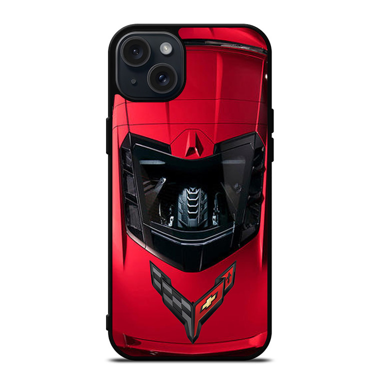CORVETTE CHEVY RED CAR iPhone 15 Plus Case