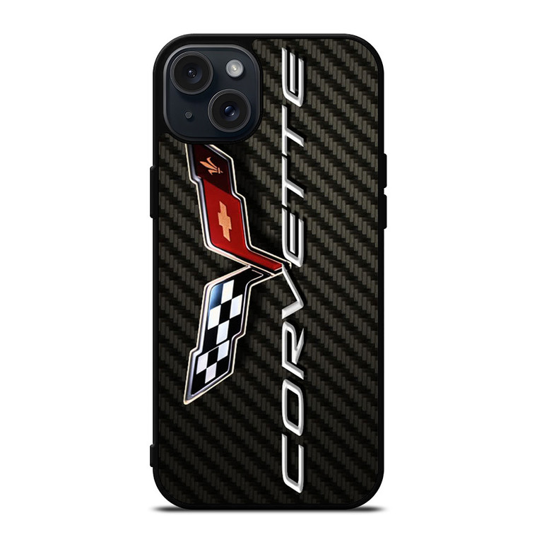 CORVETTE CHEY LOGO CARBON iPhone 15 Plus Case CORVETTE CHEY LOGO CARBON iPhone 15 Plus Case