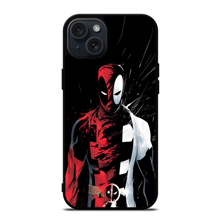 DEADPOOL BLACK IN BLACK WHITE iPhone 15 Plus Case