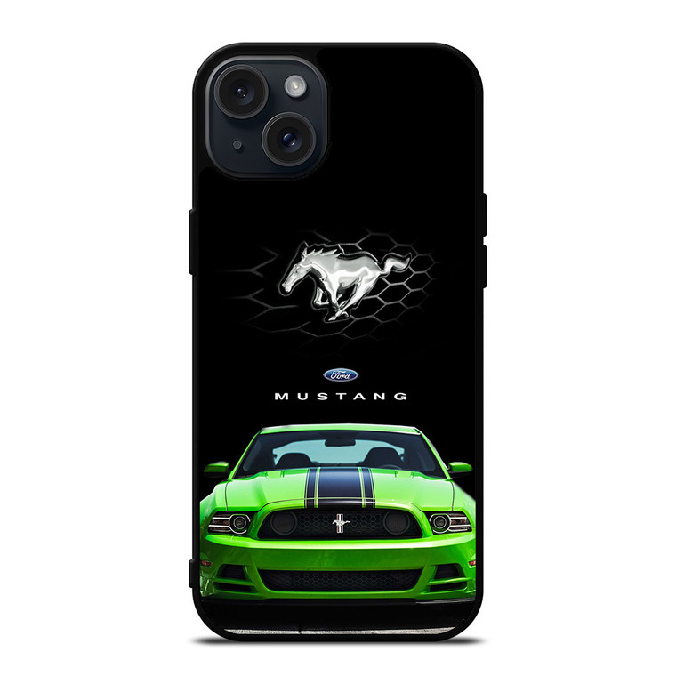 FORD MUSTANG CAR GREEN iPhone 15 Plus Case FORD MUSTANG CAR GREEN iPhone 15 Plus Case