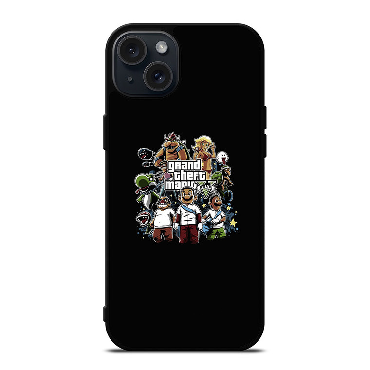 GRAND THEFT FIVE GTA 5 MARIO BROSS iPhone 15 Plus Case