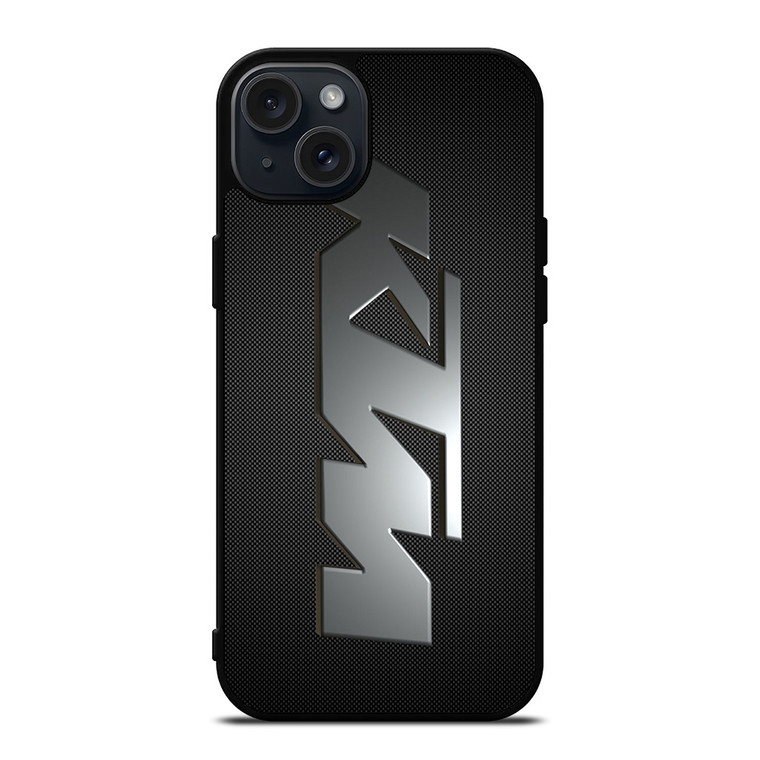 KTM CHROME LOGO CARBON iPhone 15 Plus Case
