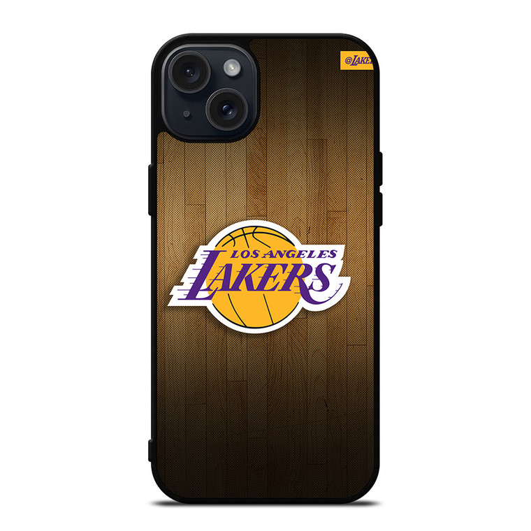 LA LAKERS BASKETBALL WOODEN iPhone 15 Plus Case