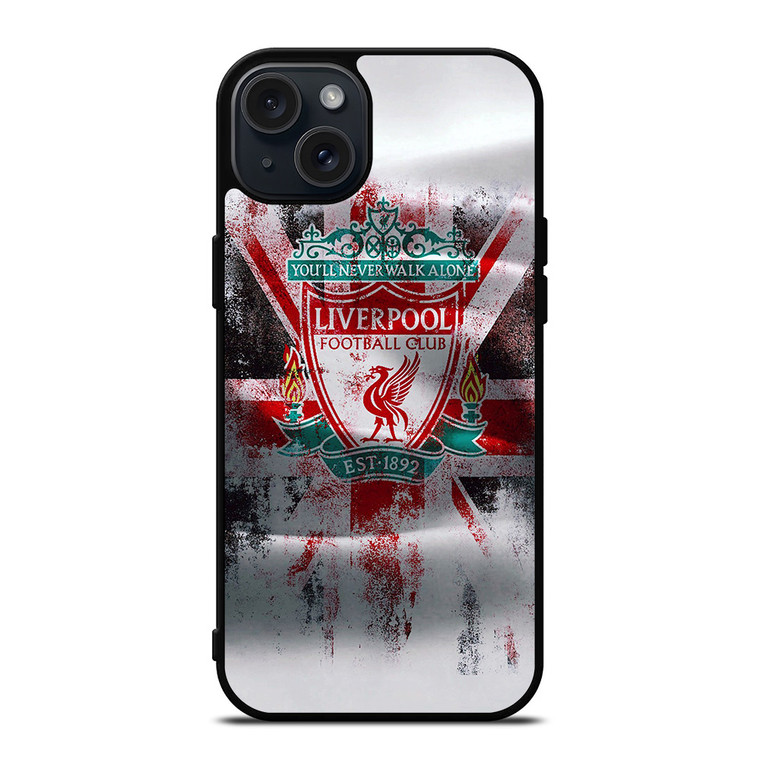 LIVERPOOL FC LOGO ENGLAND FLAG iPhone 15 Plus Case