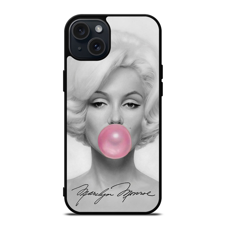 MARILYN MONROE PINK BUBBLEGUM ART iPhone 15 Plus Case