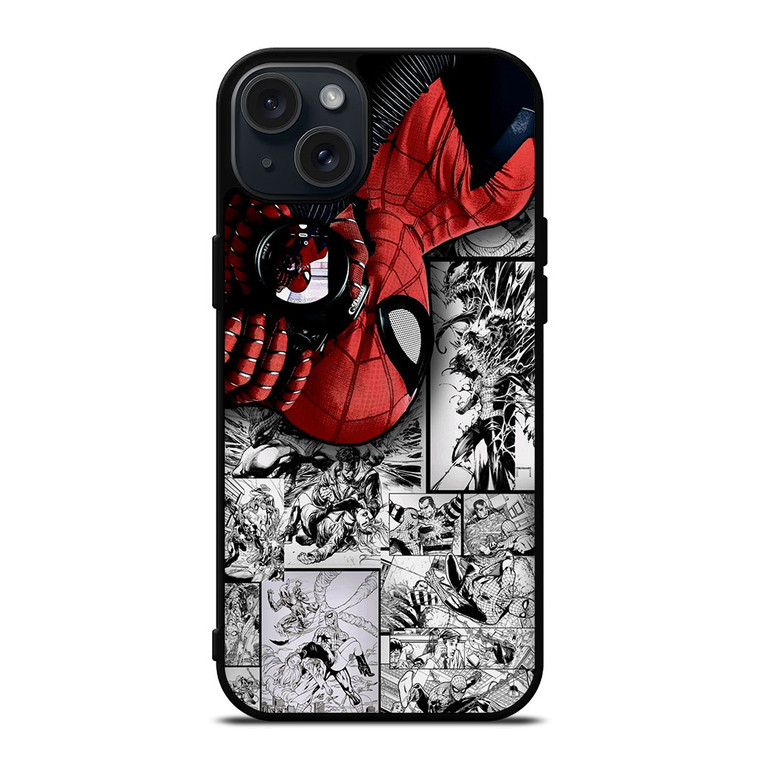 MARVEL SPIDERMAN POTRAIT COMIC iPhone 15 Plus Case