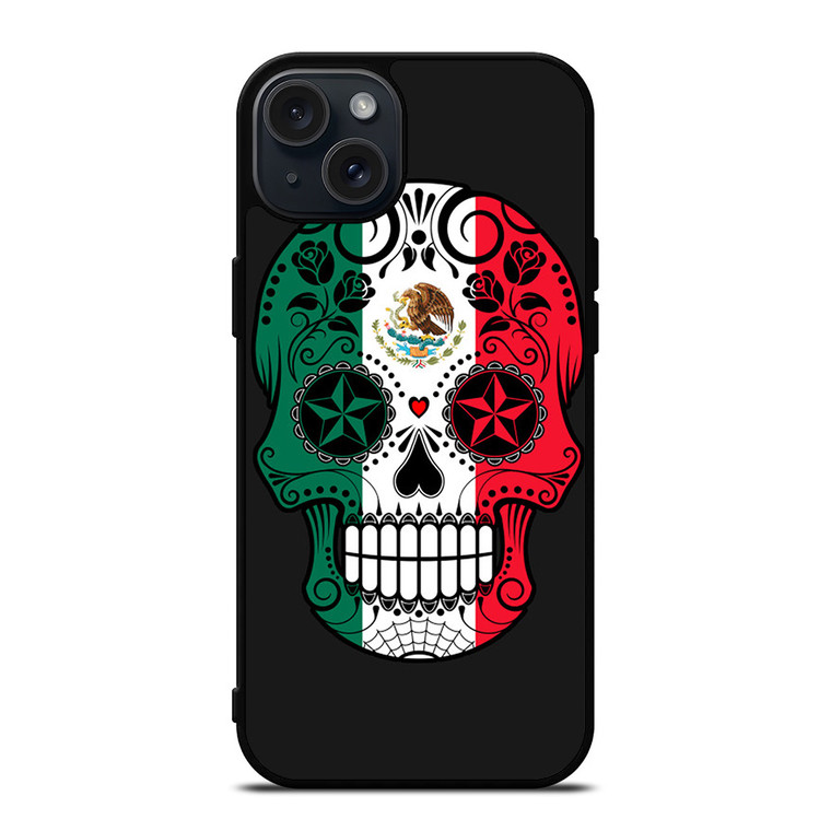 MEXICO SKULL SKELETON FLAG iPhone 15 Plus Case