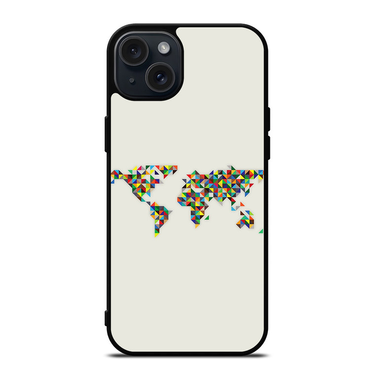 MINIMALISTIC WORLD MAP iPhone 15 Plus Case