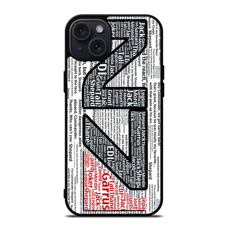 N7 MASS EFFECT LOGO TYPOGRAPHY iPhone 15 Plus Case