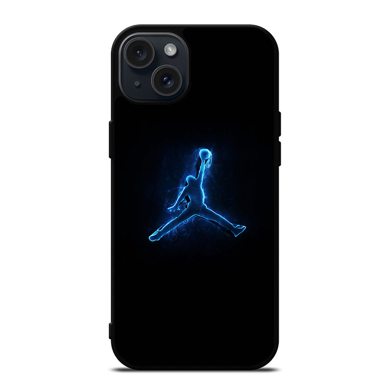 NIKE AIR JORDAN LOGO BLUE LIGHT iPhone 15 Plus Case