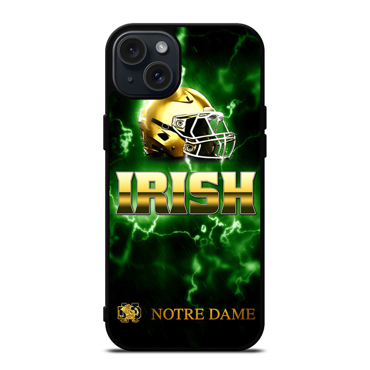 NOTRE DAME IRISH LOGO GREEN iPhone 15 Plus Case NOTRE DAME IRISH LOGO GREEN iPhone 15 Plus Case