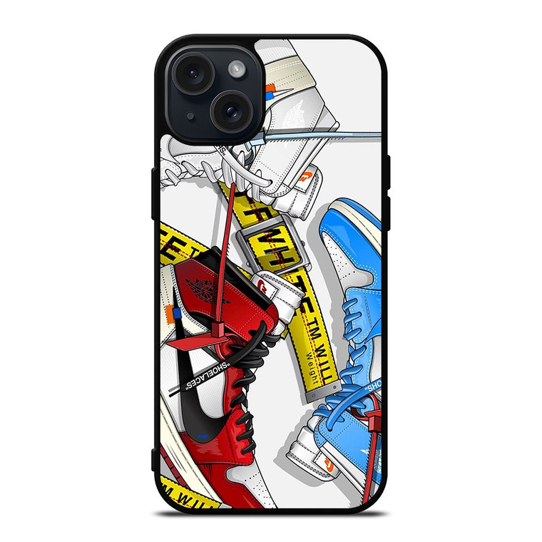 OFF WHITE AIR JORDAN SHOES iPhone 15 Plus Case