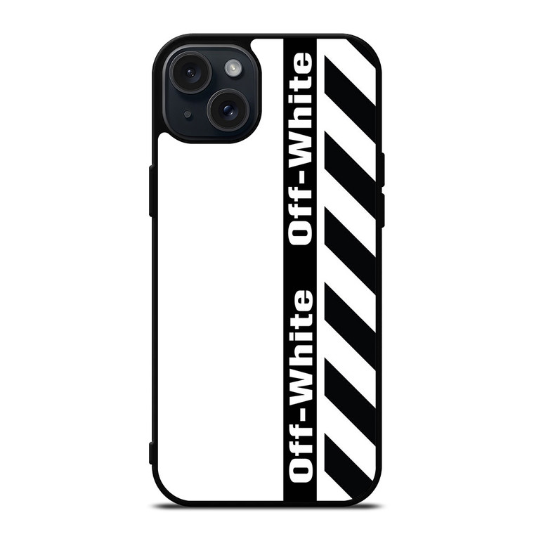 OFF WHITE LOGO VERTICAL iPhone 15 Plus Case