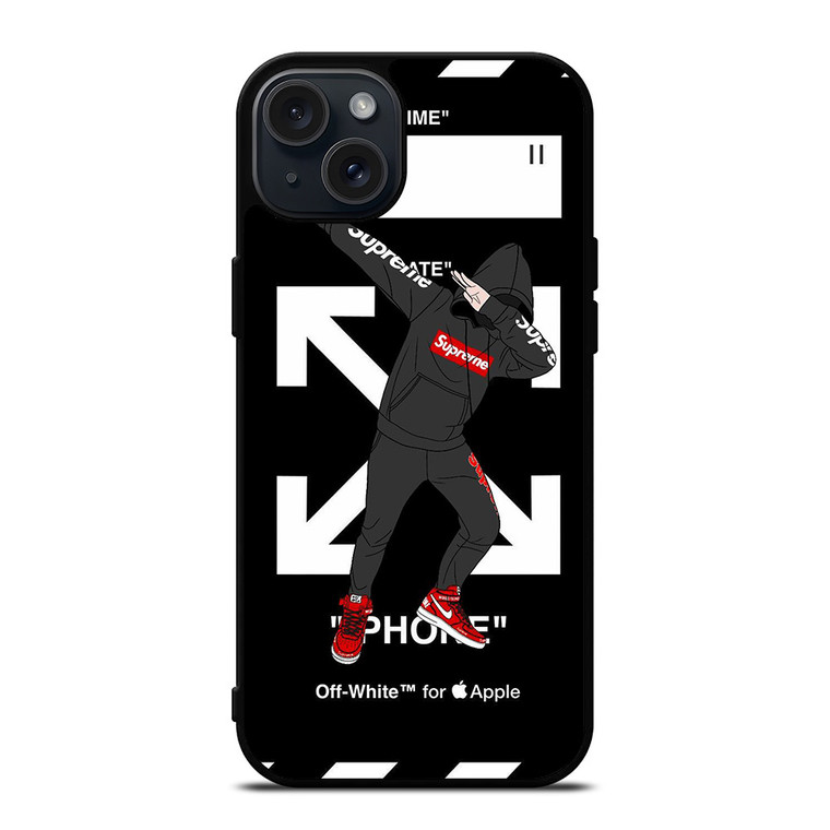 OFF WHITE X DAB SUPREME ILLUSTRATION iPhone 15 Plus Case OFF WHITE X DAB SUPREME ILLUSTRATION iPhone 15 Plus Case