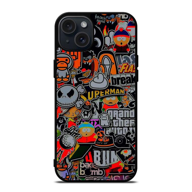STICKER BOMB COMPILATION iPhone 15 Plus Case STICKER BOMB COMPILATION iPhone 15 Plus Case