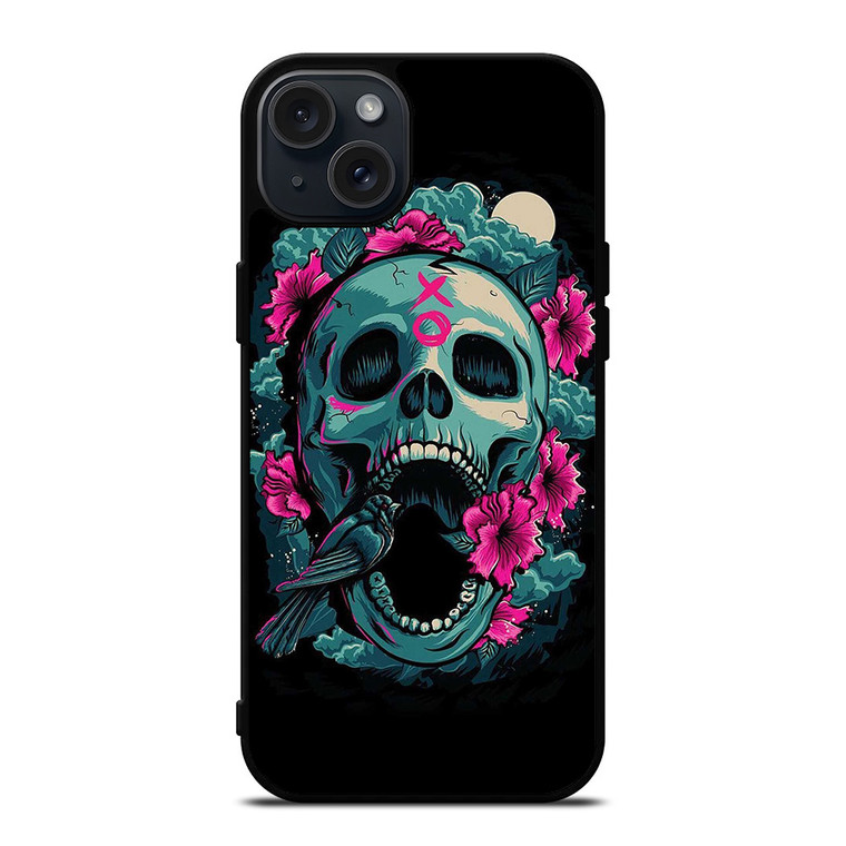 SUGAR SKULL FLOWERS TATTOO iPhone 15 Plus Case