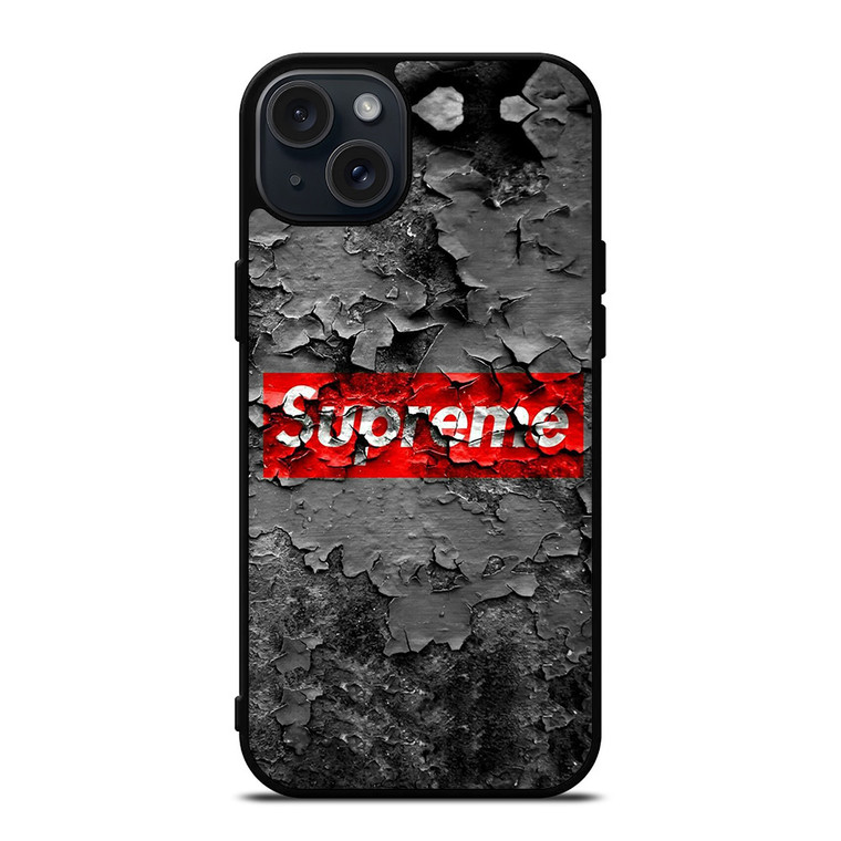 SUPREME CRACKED LOGO iPhone 15 Plus Case