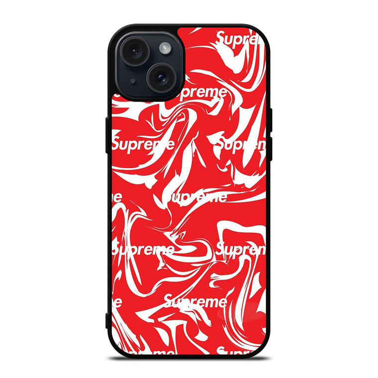 SUPREME MELTED RED ARTWORK iPhone 15 Plus Case