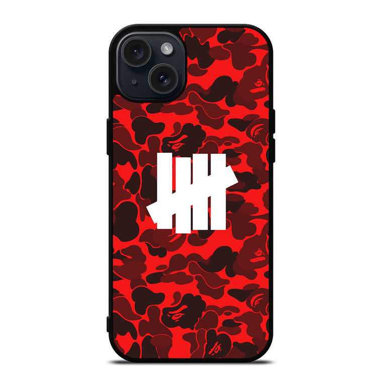 UNDEFEATED BAPE CAMO RED iPhone 15 Plus Case