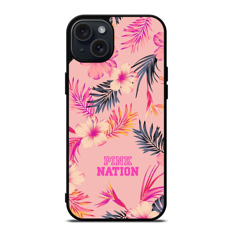 VICTORIA SECRET PINK NATION FLORAL BG iPhone 15 Plus Case