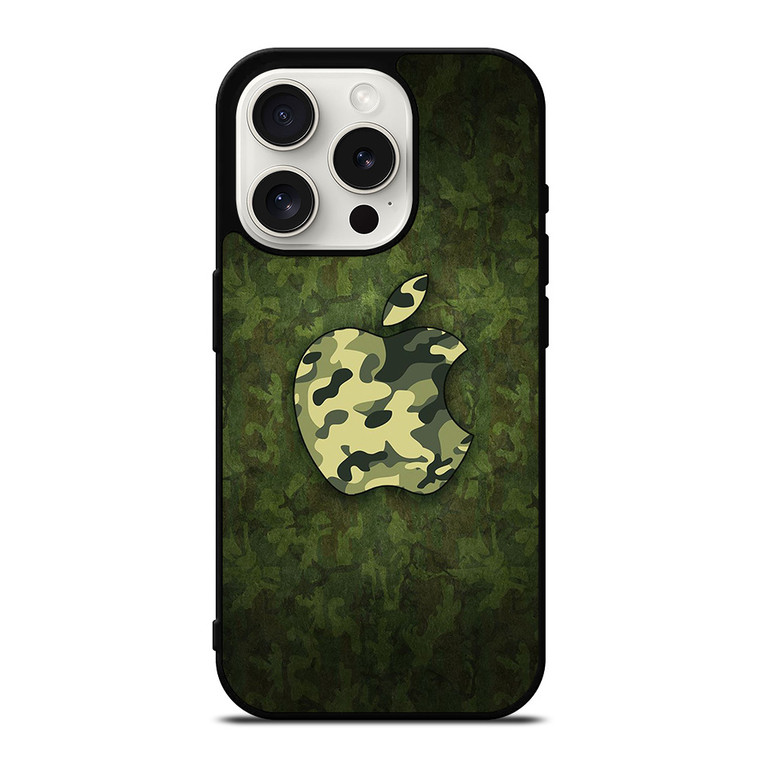 APPLE LOGO CAMO GREEN iPhone 15 Pro Case APPLE LOGO CAMO GREEN iPhone 15 Pro Case