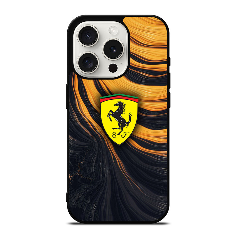 FERRARI LOGO YELLOW LIQUID iPhone 15 Pro Case