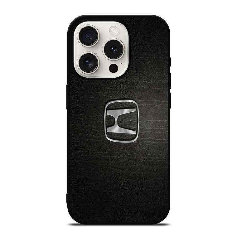 HONDA CHROME LOGO LEATHER iPhone 15 Pro Case HONDA CHROME LOGO LEATHER iPhone 15 Pro Case