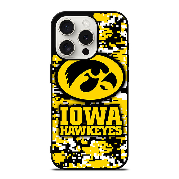 IOWA HAWKEYES CAMO iPhone 15 Pro Case