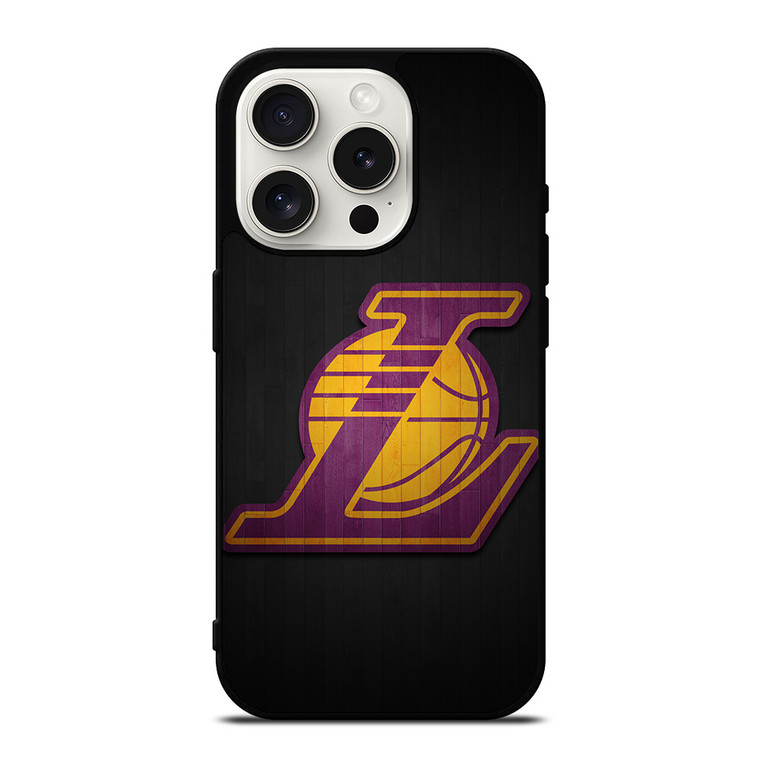 LA LAKERS WOODEN LOGO iPhone 15 Pro Case