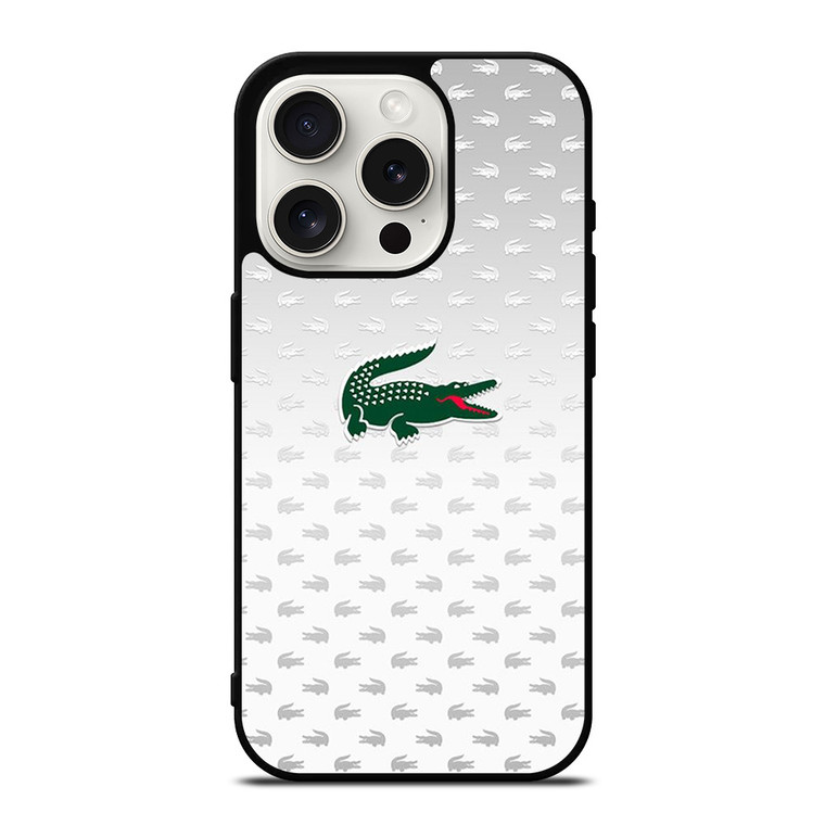 LACOSTE SILVER PATTERN iPhone 15 Pro Case