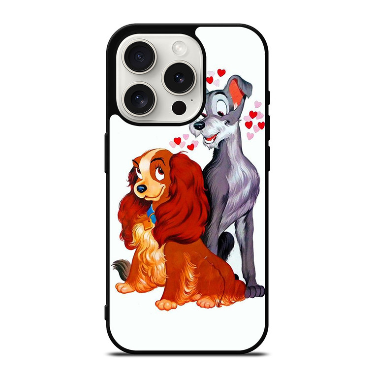 LADY AND THE TRAMP DISNEY CARTOON PAINTING iPhone 15 Pro Case