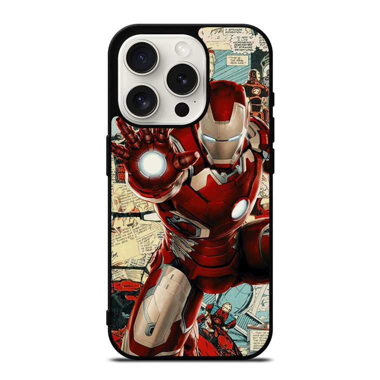 MARVEL IRONMAN COLLAGE COMIC iPhone 15 Pro Case