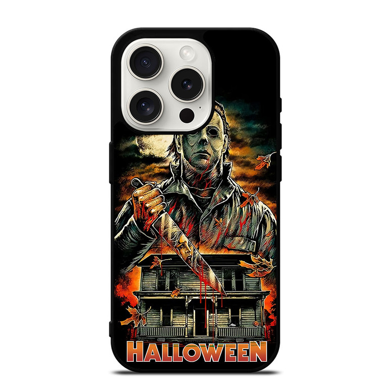 MICHAEL MYERS FACE HALLOWEEN HORROR CARTOON iPhone 15 Pro Case