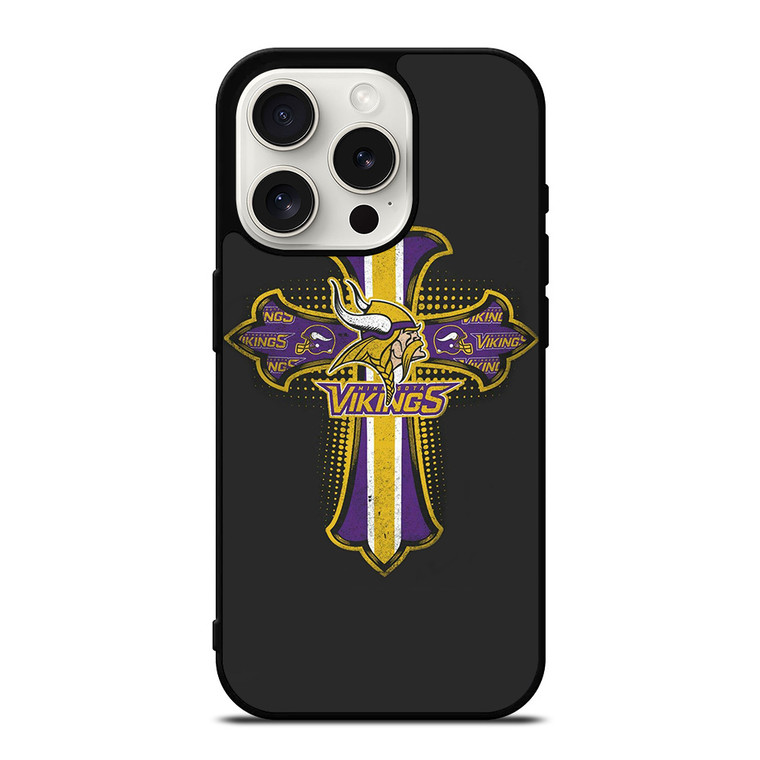 MINNESOTA VIKINGS LOGO CROSS iPhone 15 Pro Case