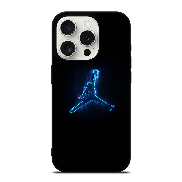 NIKE AIR JORDAN LOGO BLUE LIGHT iPhone 15 Pro Case