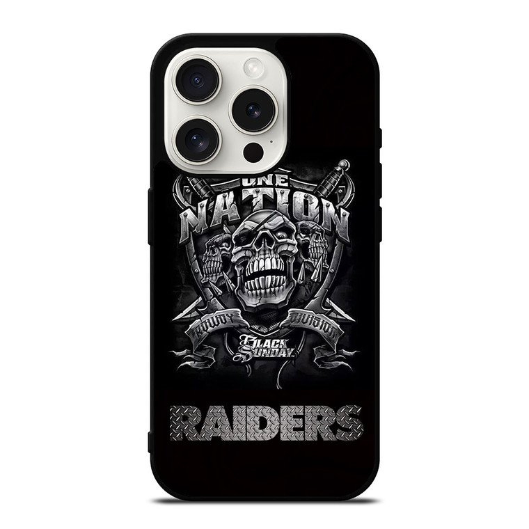 OAKLAND RAIDERS BLACK ONE NATION iPhone 15 Pro Case