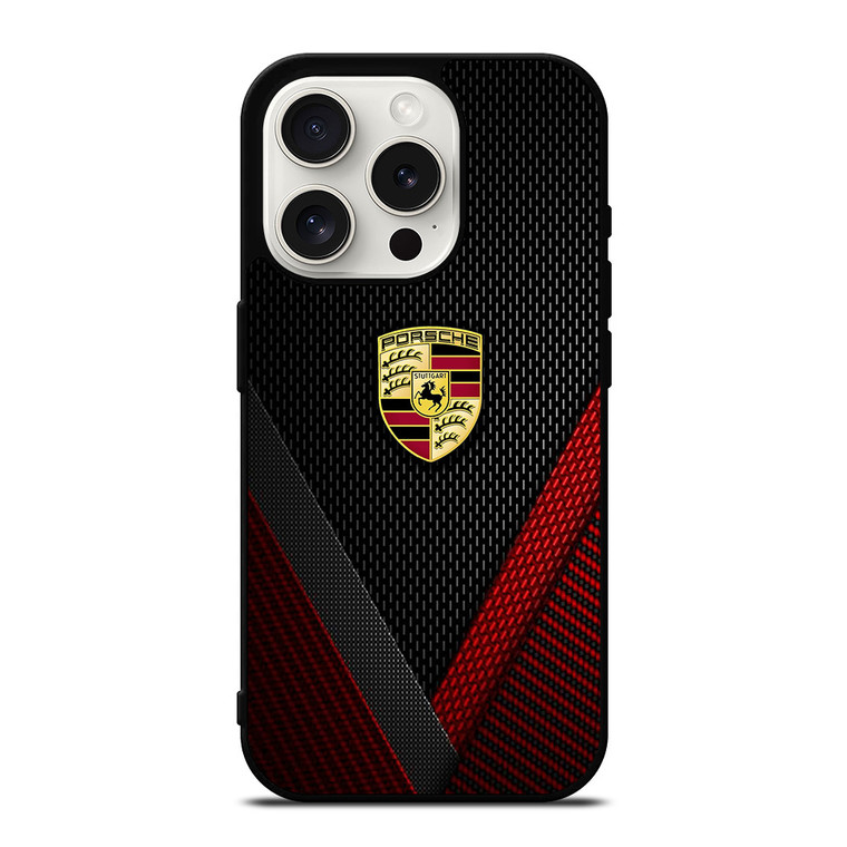 PORSCHE LOGO CARBON iPhone 15 Pro Case