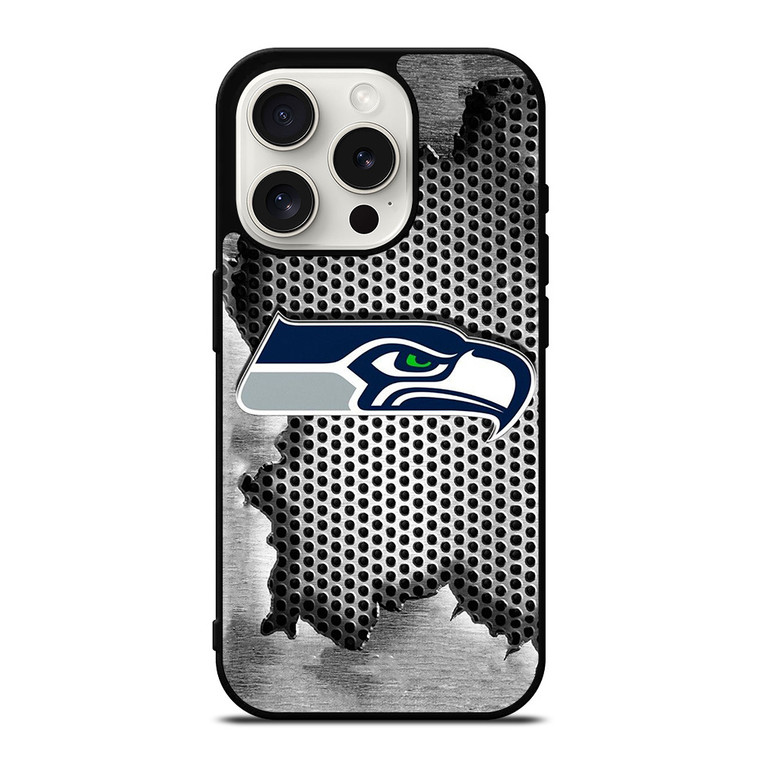 SEATTLE SEAHAWKS METAL LOGO iPhone 15 Pro Case SEATTLE SEAHAWKS METAL LOGO iPhone 15 Pro Case