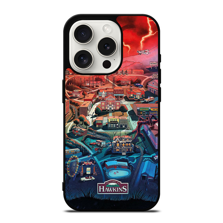 STRANGER THINGS WELCOME TO HAWKINS CARTOON iPhone 15 Pro Case