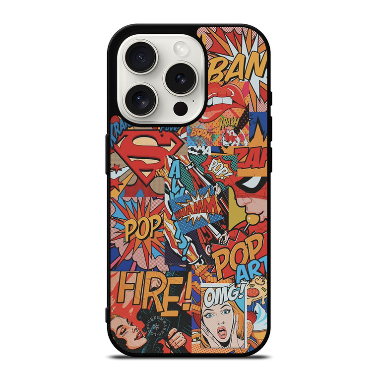 SUPERMAN POP ART COMIC iPhone 15 Pro Case