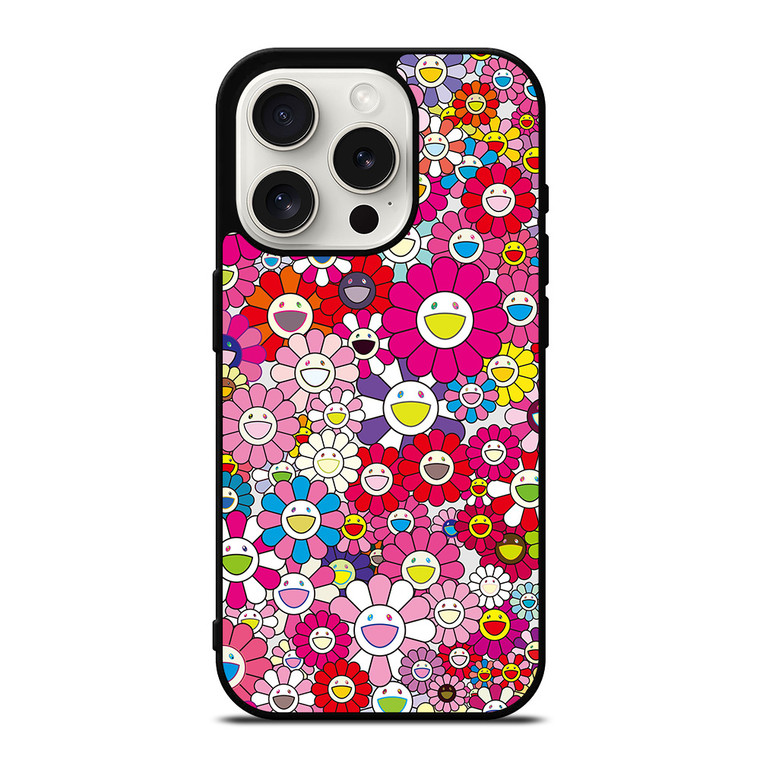 Takashi Murakami Flowers Pink iPhone 15 Pro Case