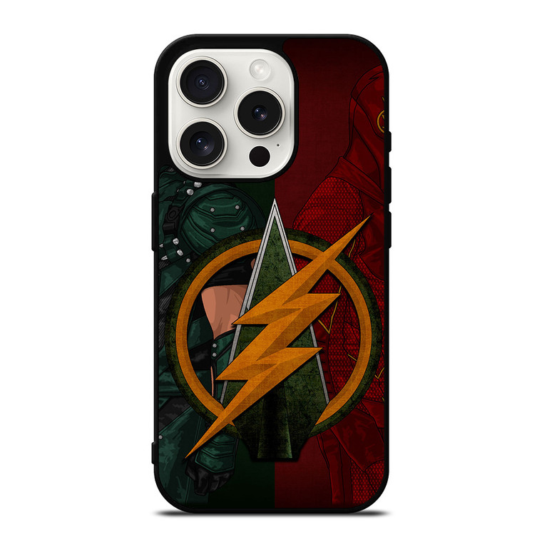 THE FLASH GREEN ARROW LOGO DC iPhone 15 Pro Case