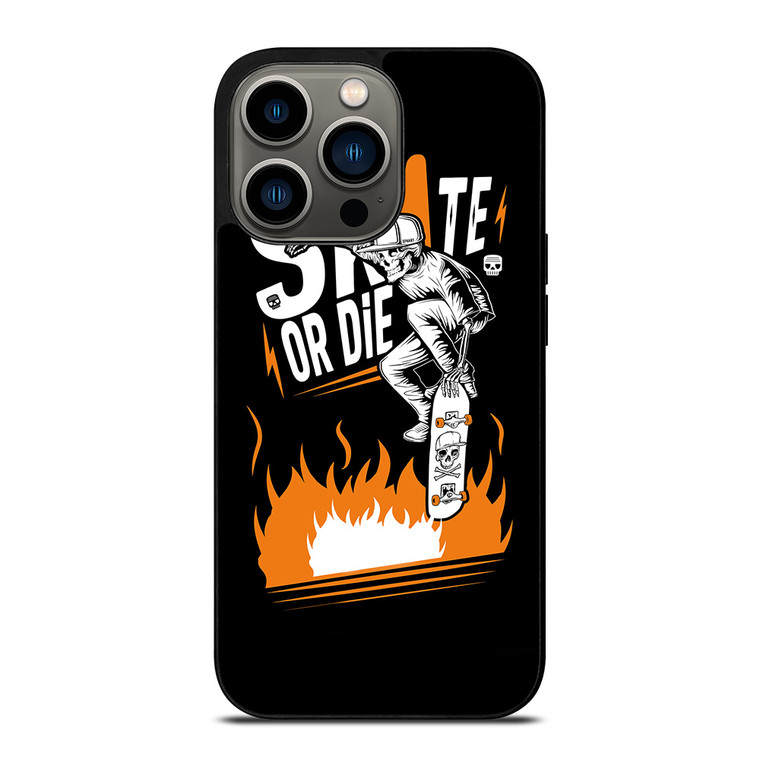 SKULL SKATE OR DIE ORANGE ARTWORK iPhone 13 Pro Case SKULL SKATE OR DIE ORANGE ARTWORK iPhone 13 Pro Case